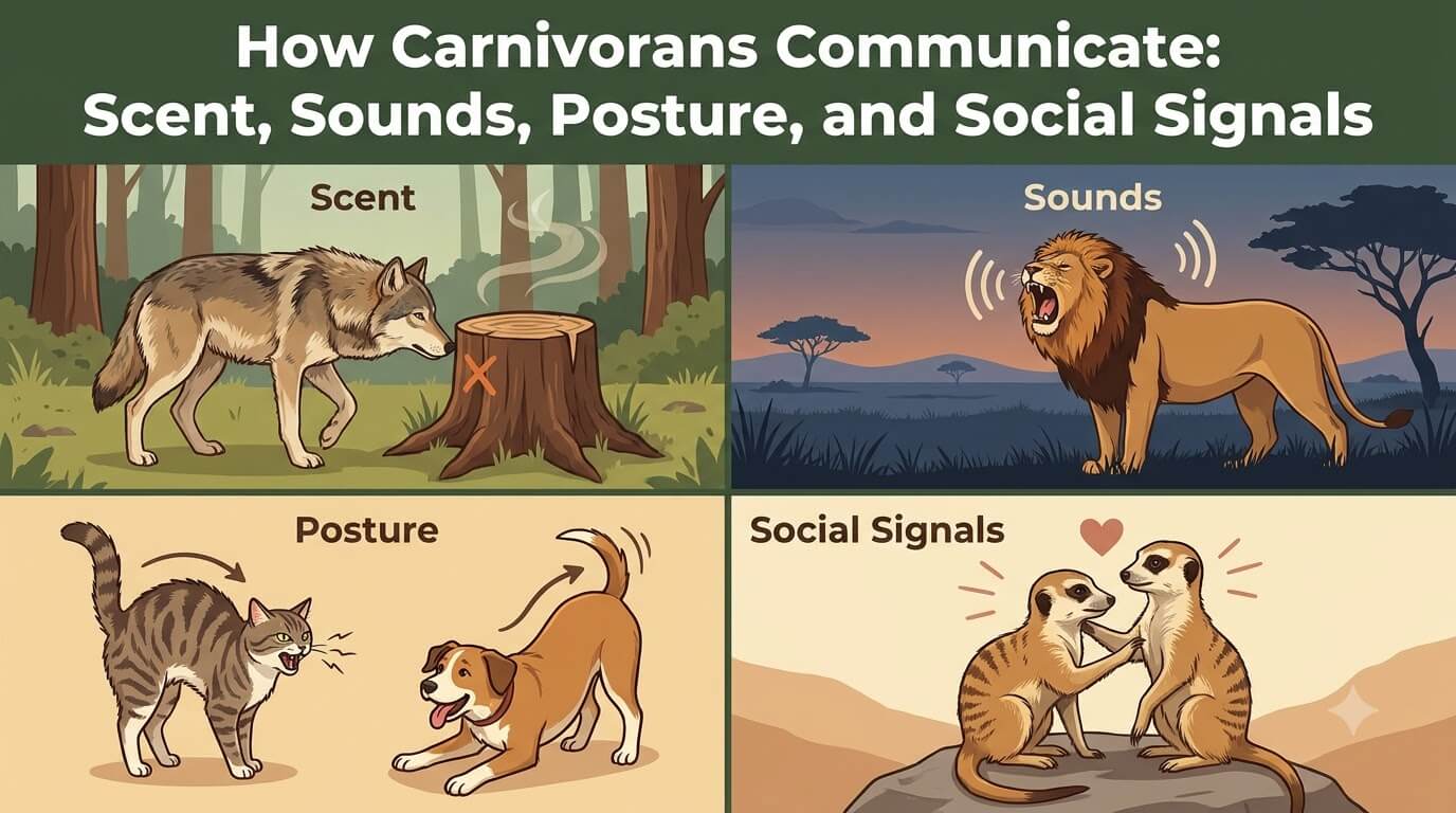 How Carnivorans Communicate: Scent, Sounds, Posture, and Social Signals