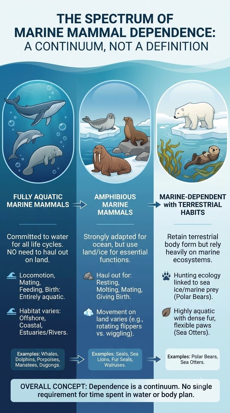 How Dependent Must an Animal Be on the Marine Environment?