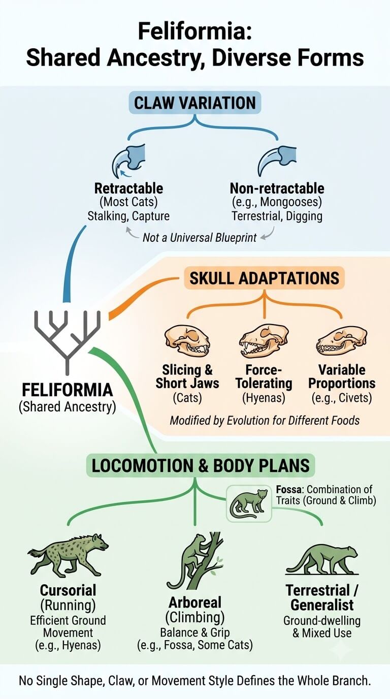 Body Forms, Skulls, Claws, and Locomotion