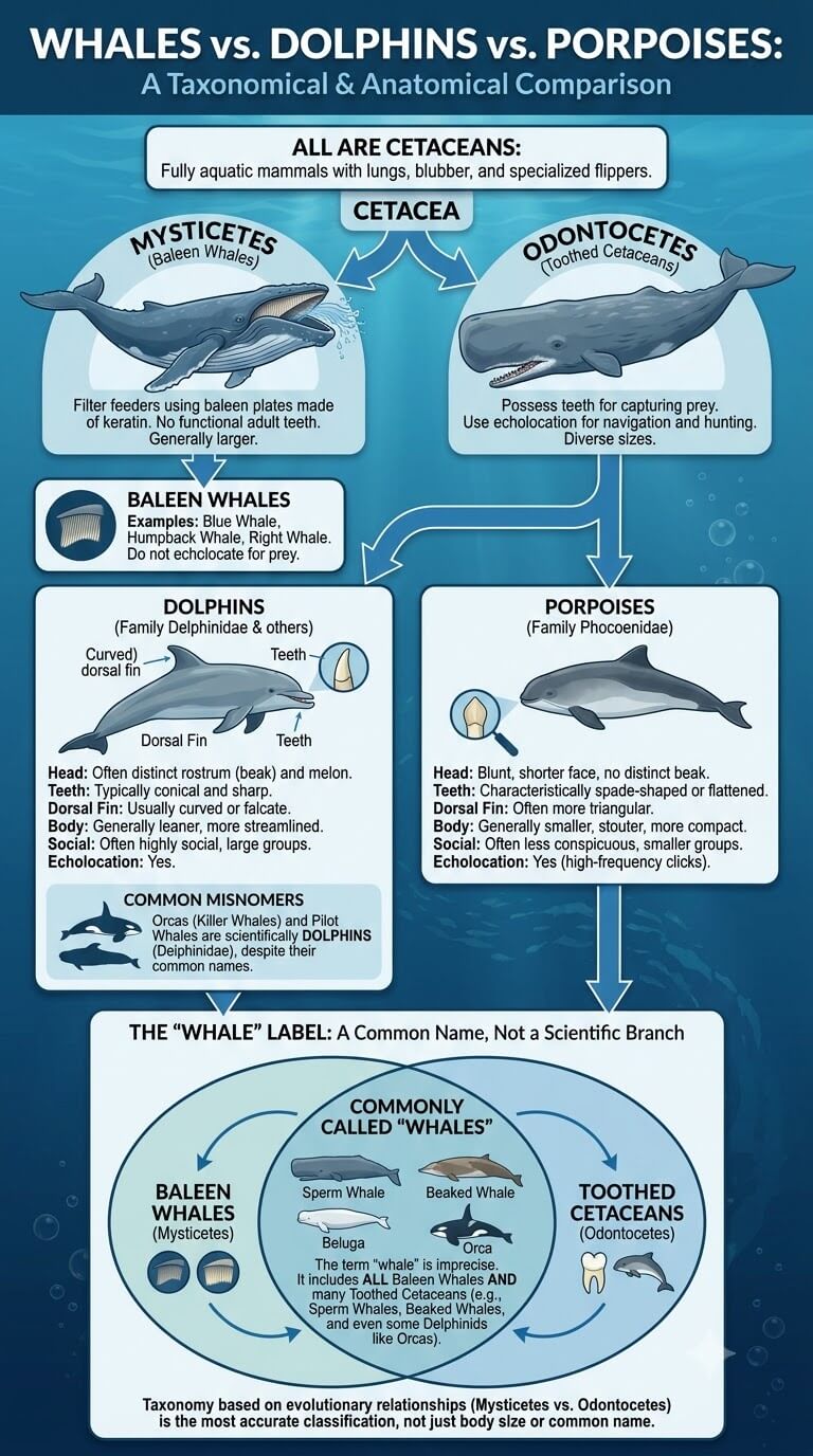 Whales vs Dolphins vs Porpoises