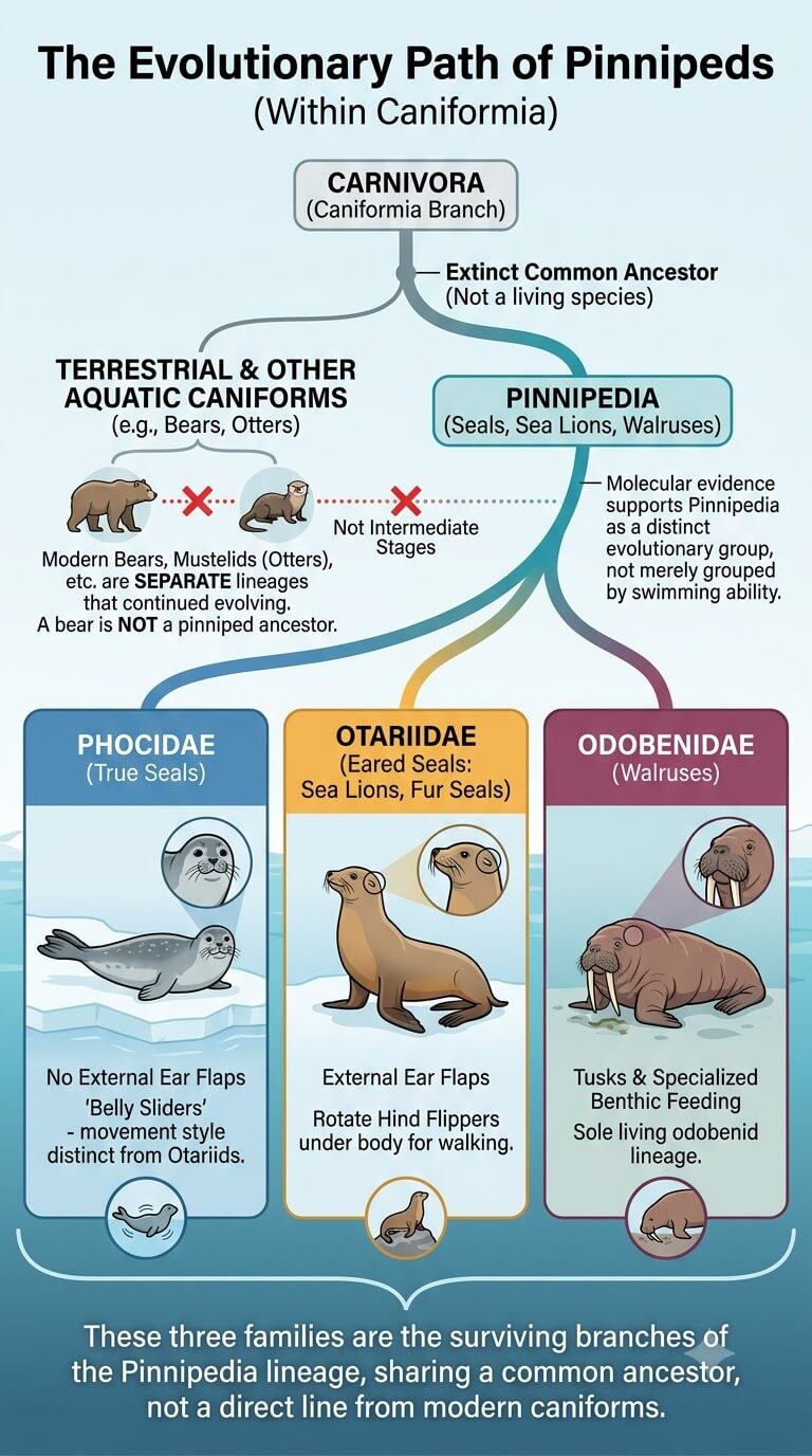 Pinnipeds Inside the Caniform Branch