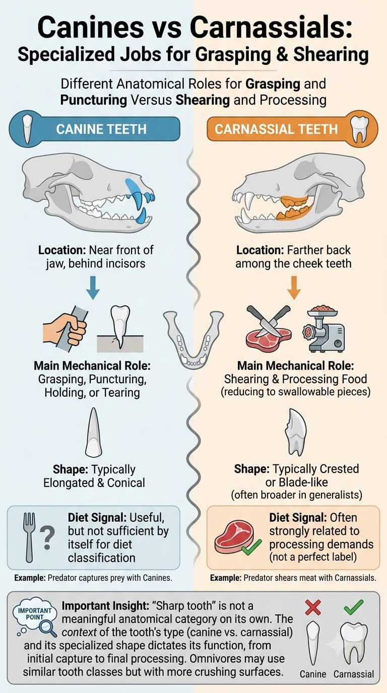Canines vs Carnassials: Different Jobs