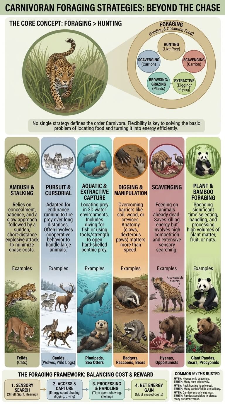 How Carnivorans Hunt and Forage