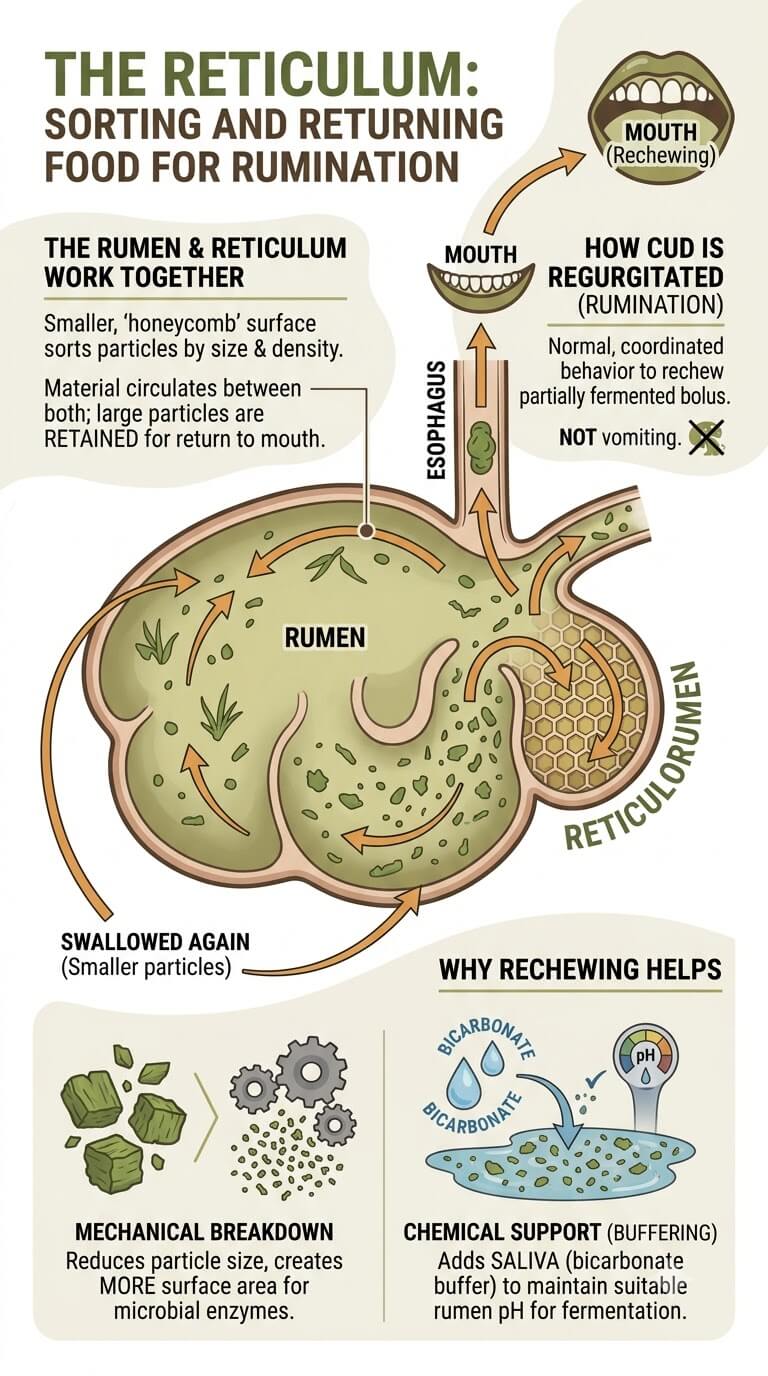 The Reticulum: Sorting and Returning Food for Rumination