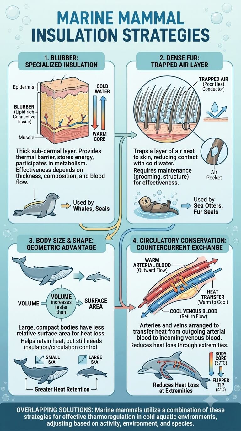 The Main Marine Mammal Insulation Strategies