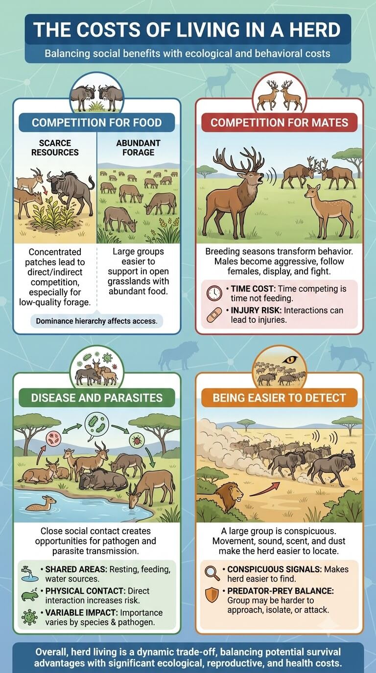 The Costs of Living in a Herd