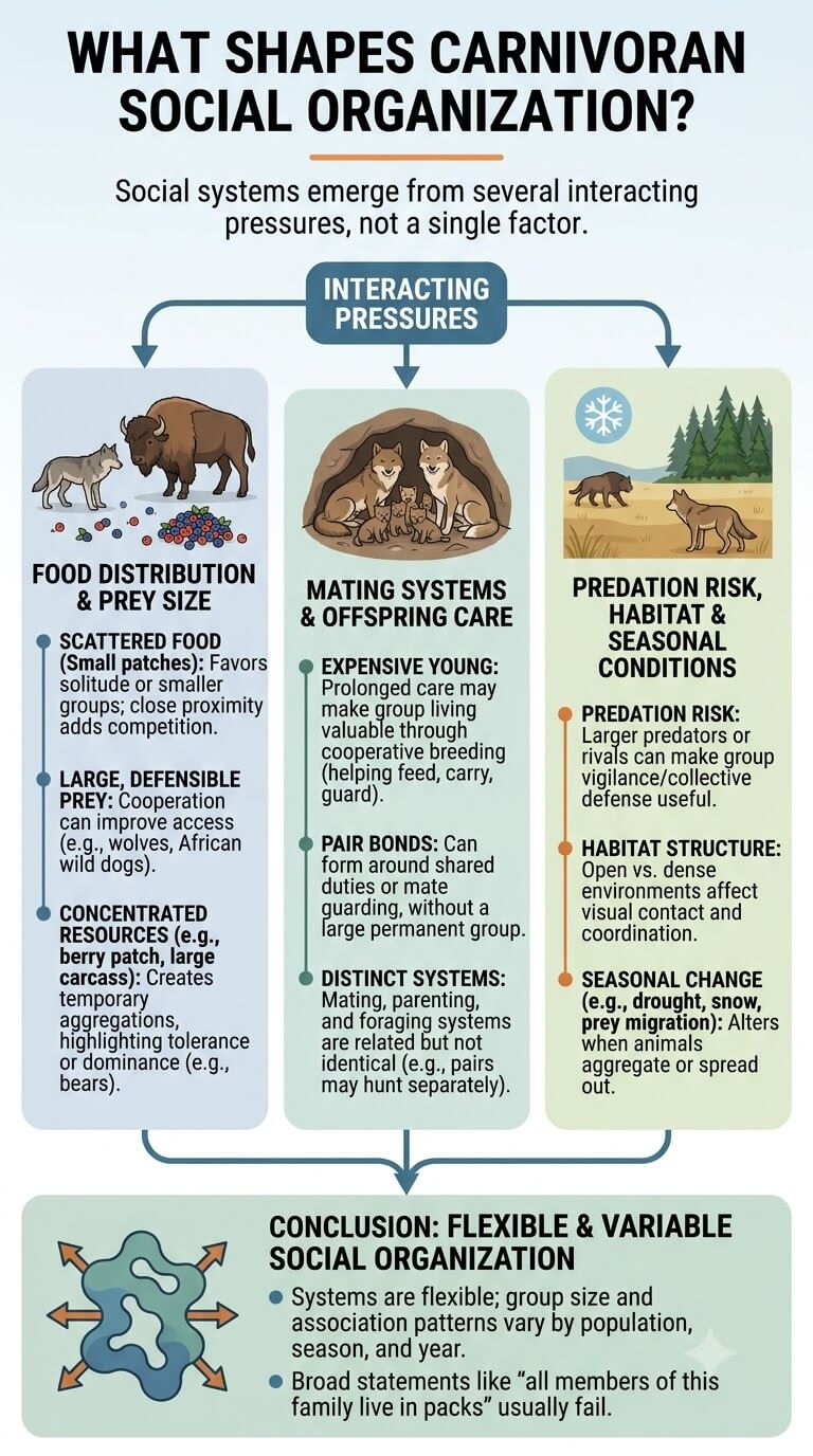 What Shapes Carnivoran Social Organization?