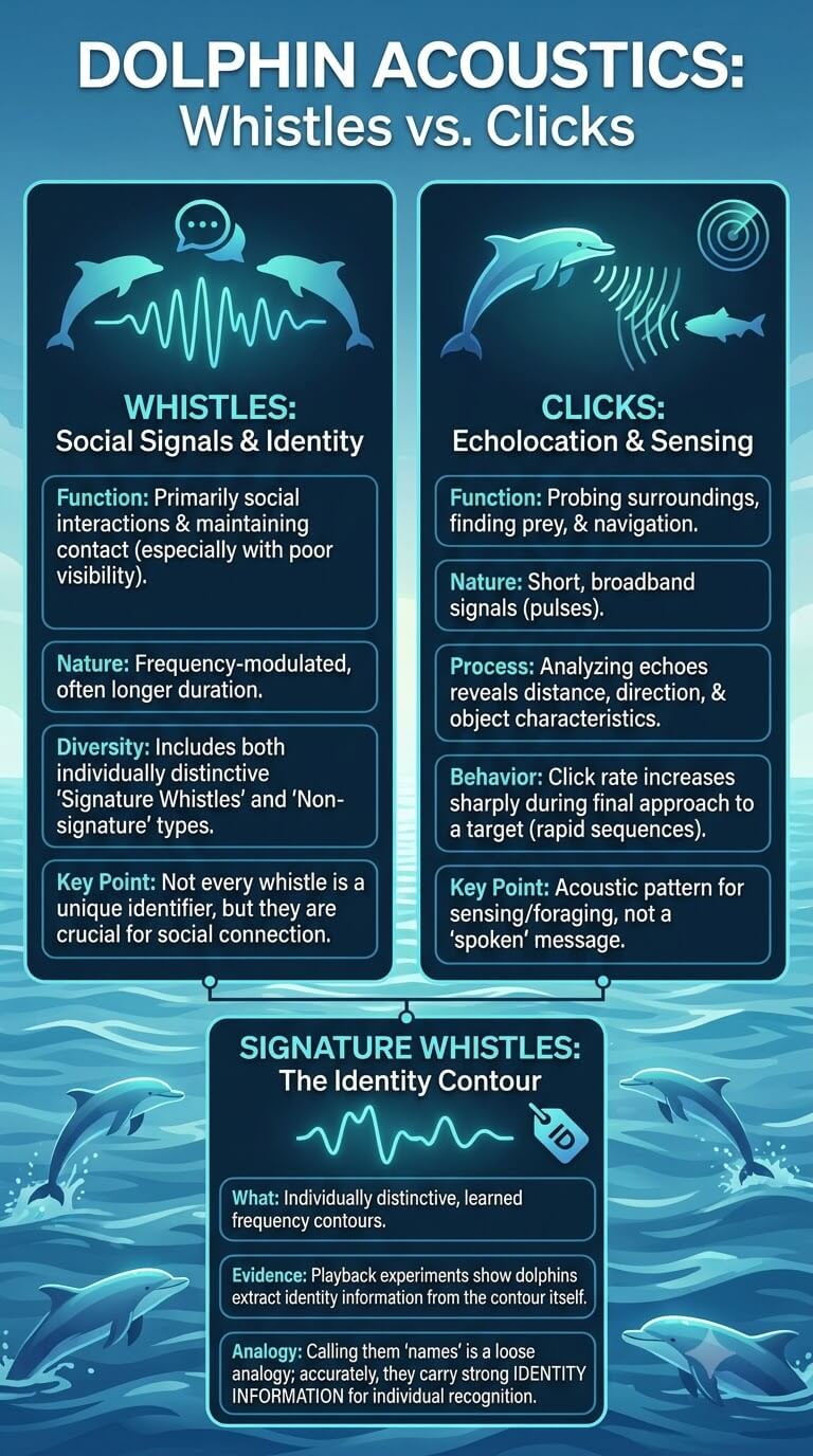 Dolphin Whistles and Clicks