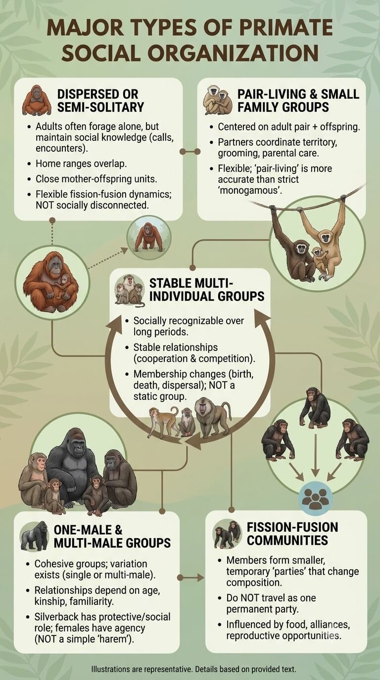 Major Types of Primate Social Organization