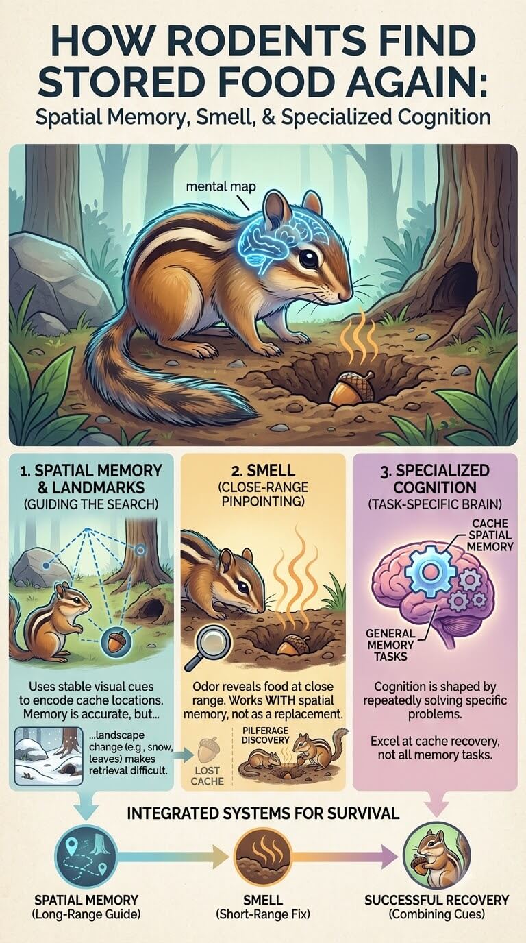 How Rodents Find Stored Food Again