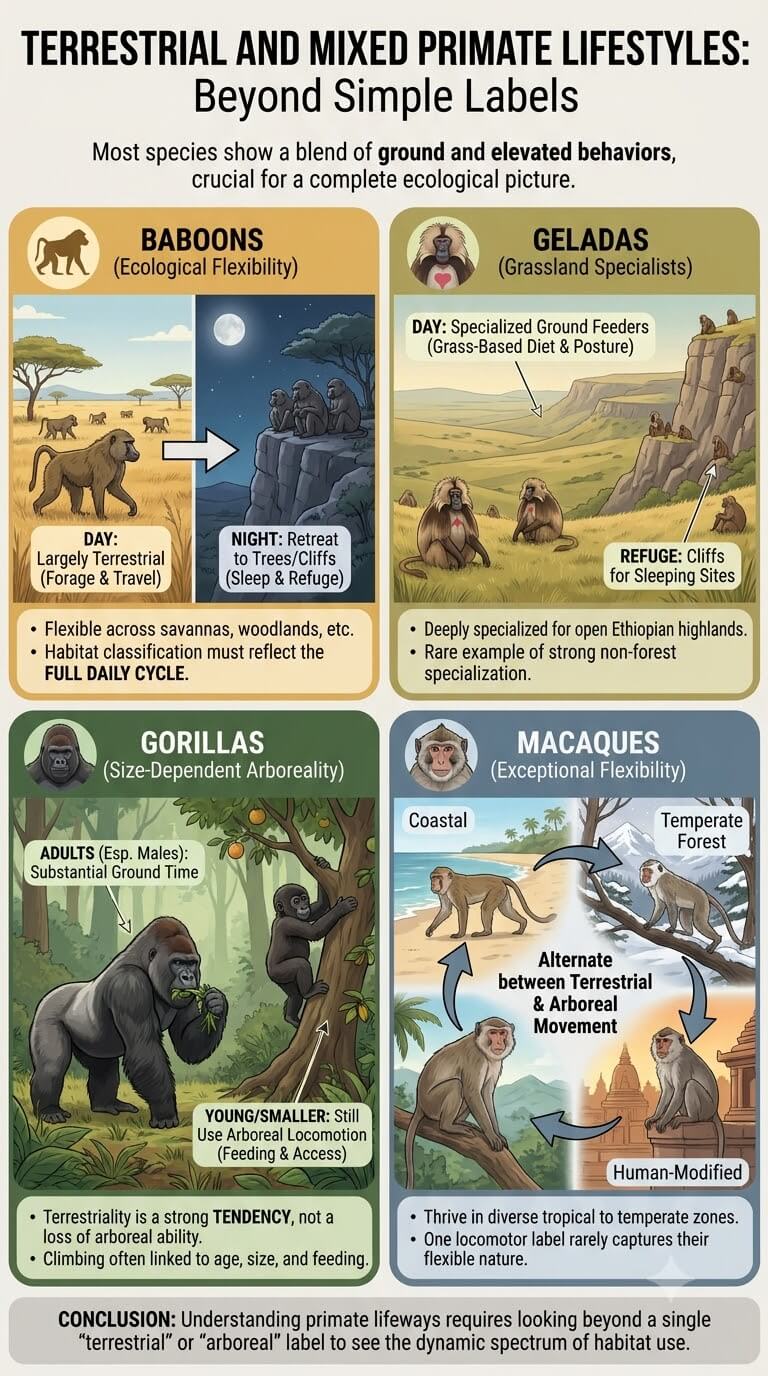 Terrestrial and Mixed Primate Lifestyles