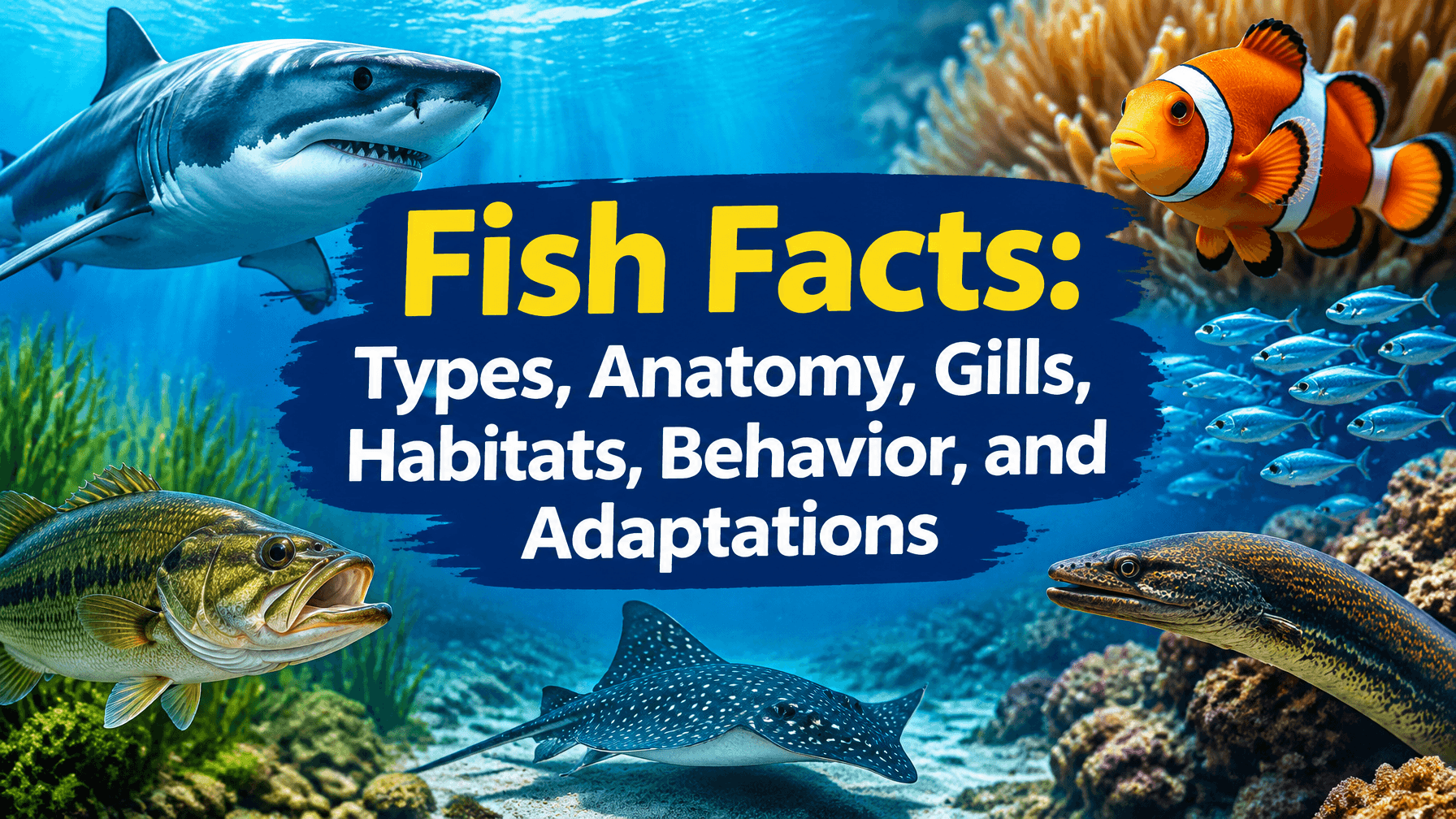 Fish Facts: Types, Anatomy, Gills, Habitats, Behavior, and Adaptations