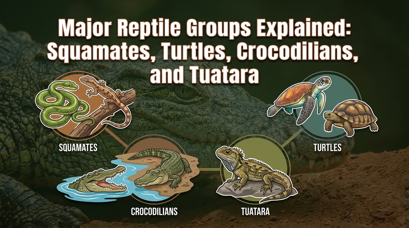 Major Reptile Groups Explained: Squamates, Turtles, Crocodilians, and Tuatara