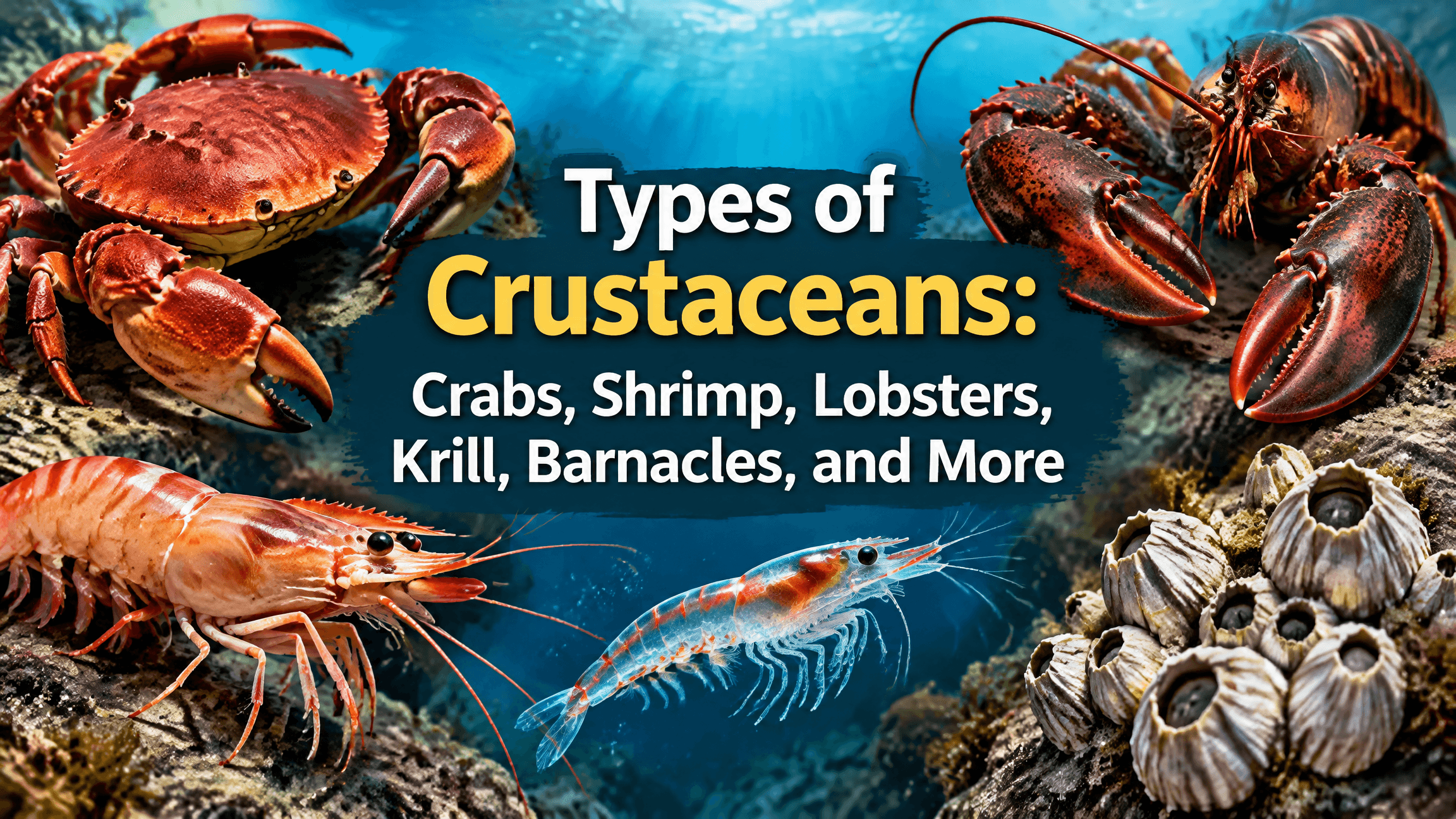 Types of Crustaceans: Crabs, Shrimp, Lobsters, Krill, Barnacles, and More
