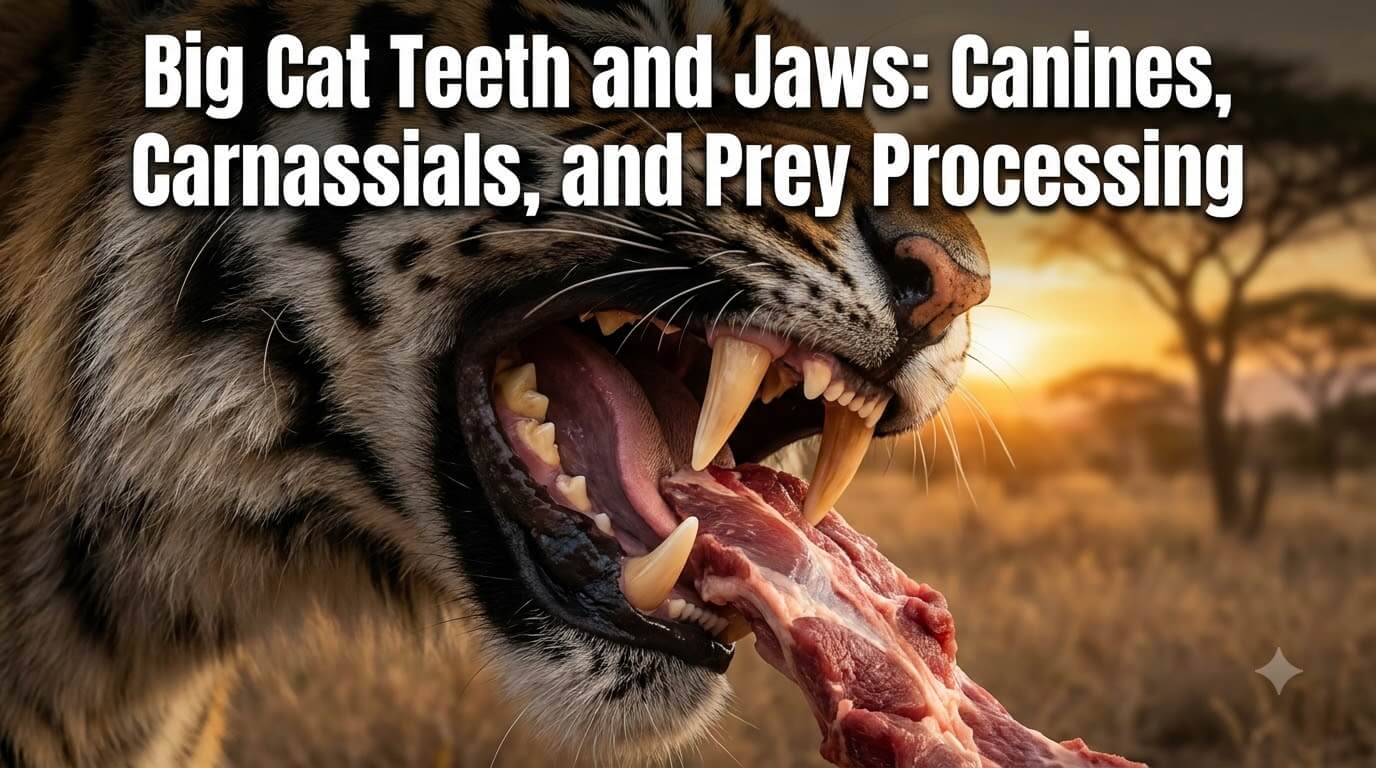 Big Cat Teeth and Jaws: Canines, Carnassials, and Prey Processing