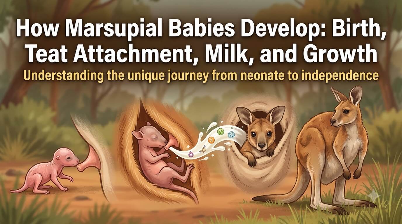 How Marsupial Babies Develop: Birth, Teat Attachment, Milk, and Growth