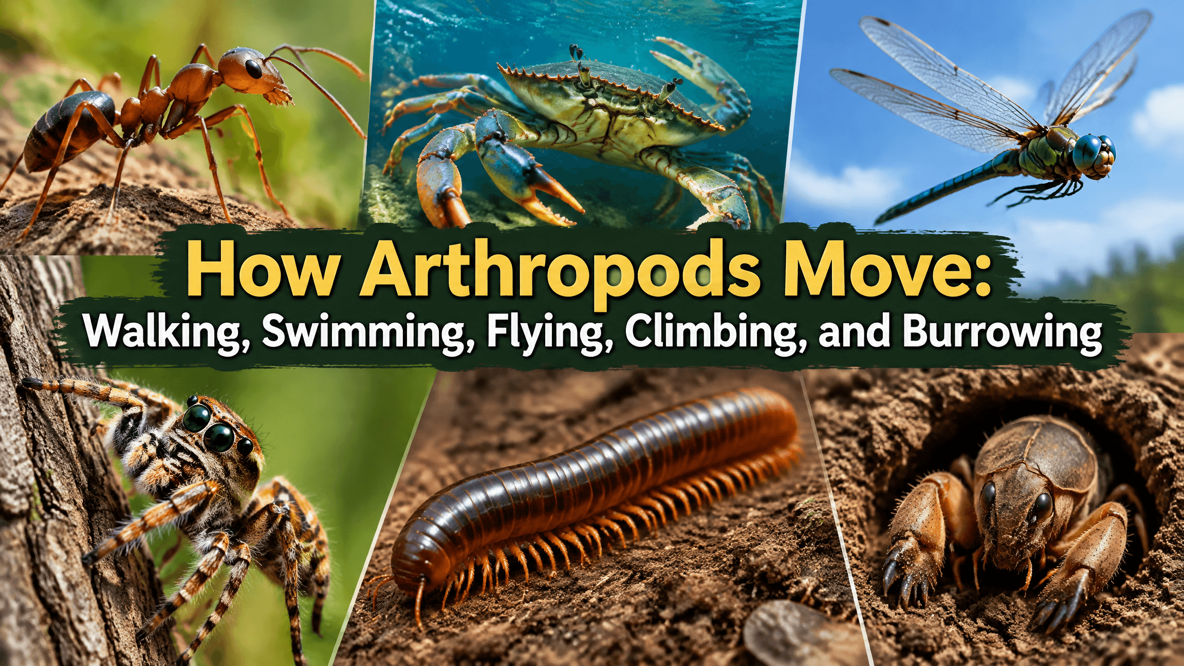 How Arthropods Move: Walking, Swimming, Flying, Climbing, and Burrowing