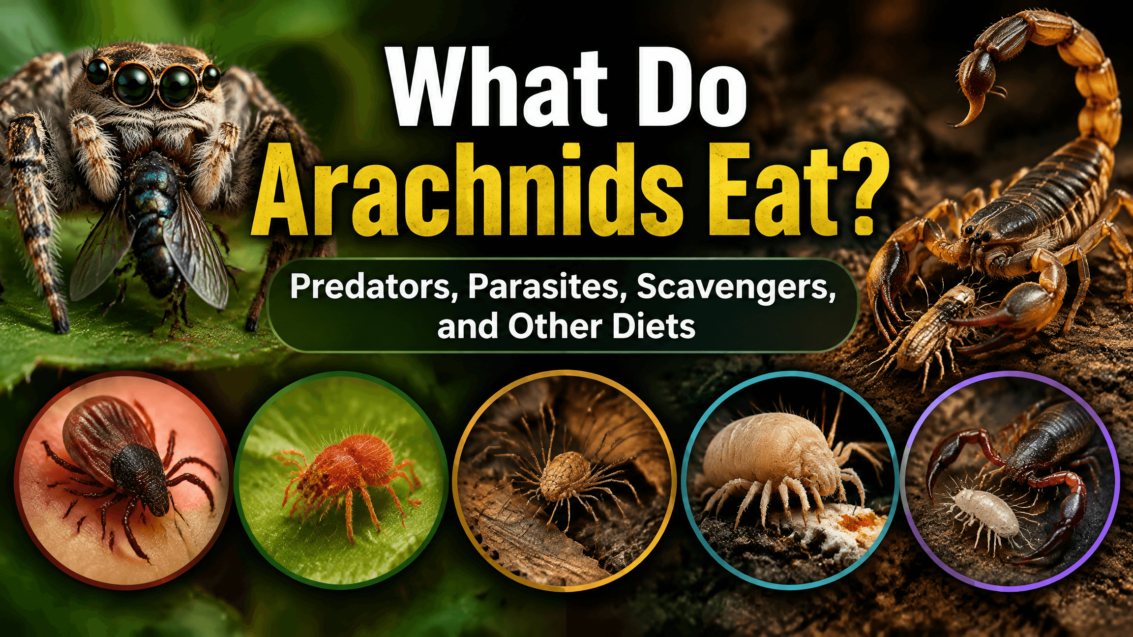 What Do Arachnids Eat? Predators, Parasites, Scavengers, and Other Diets