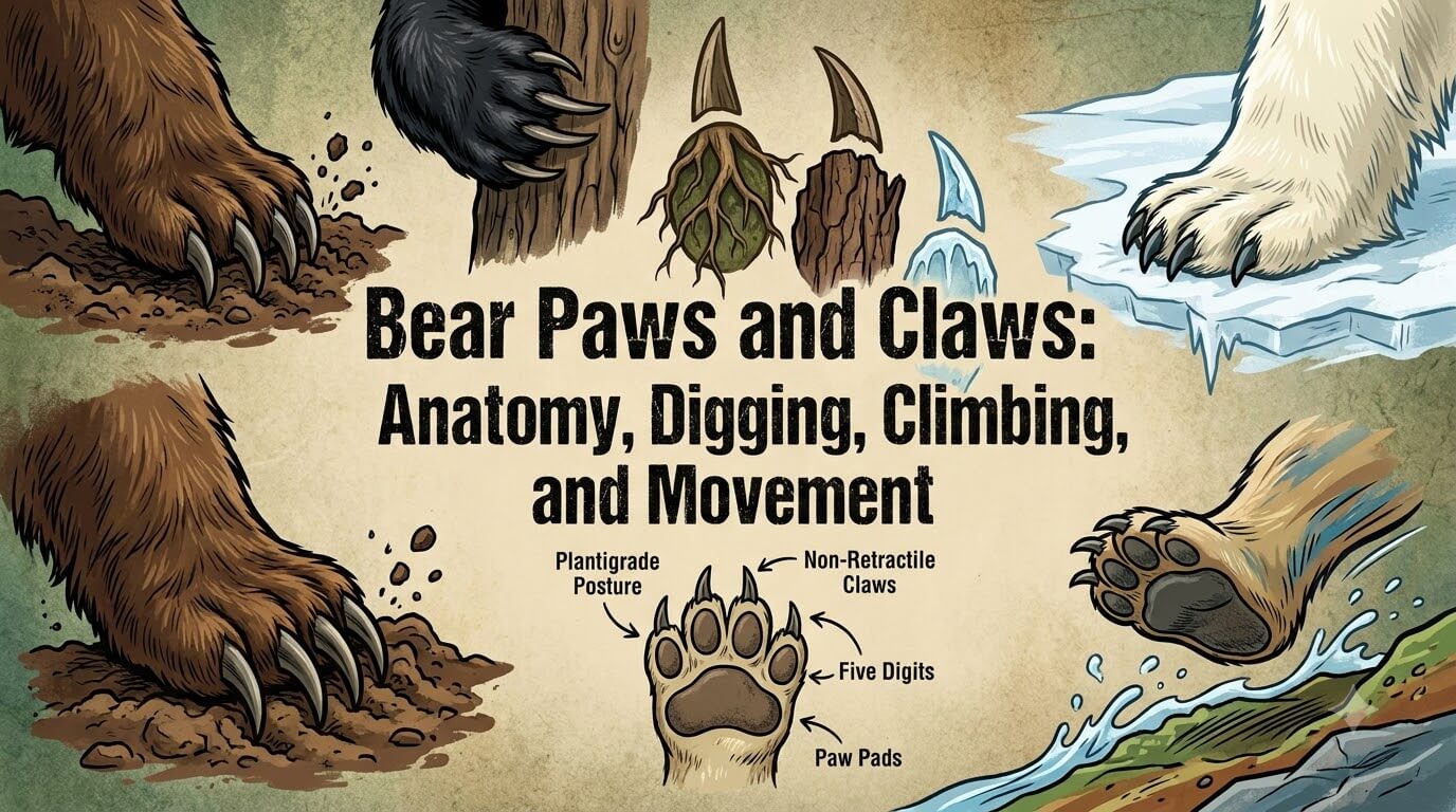 Bear Paws and Claws: Anatomy, Digging, Climbing, and Movement