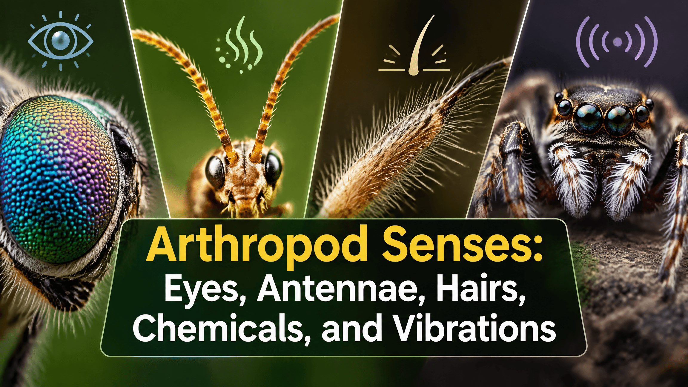 Arthropod Senses: Eyes, Antennae, Hairs, Chemicals, and Vibrations