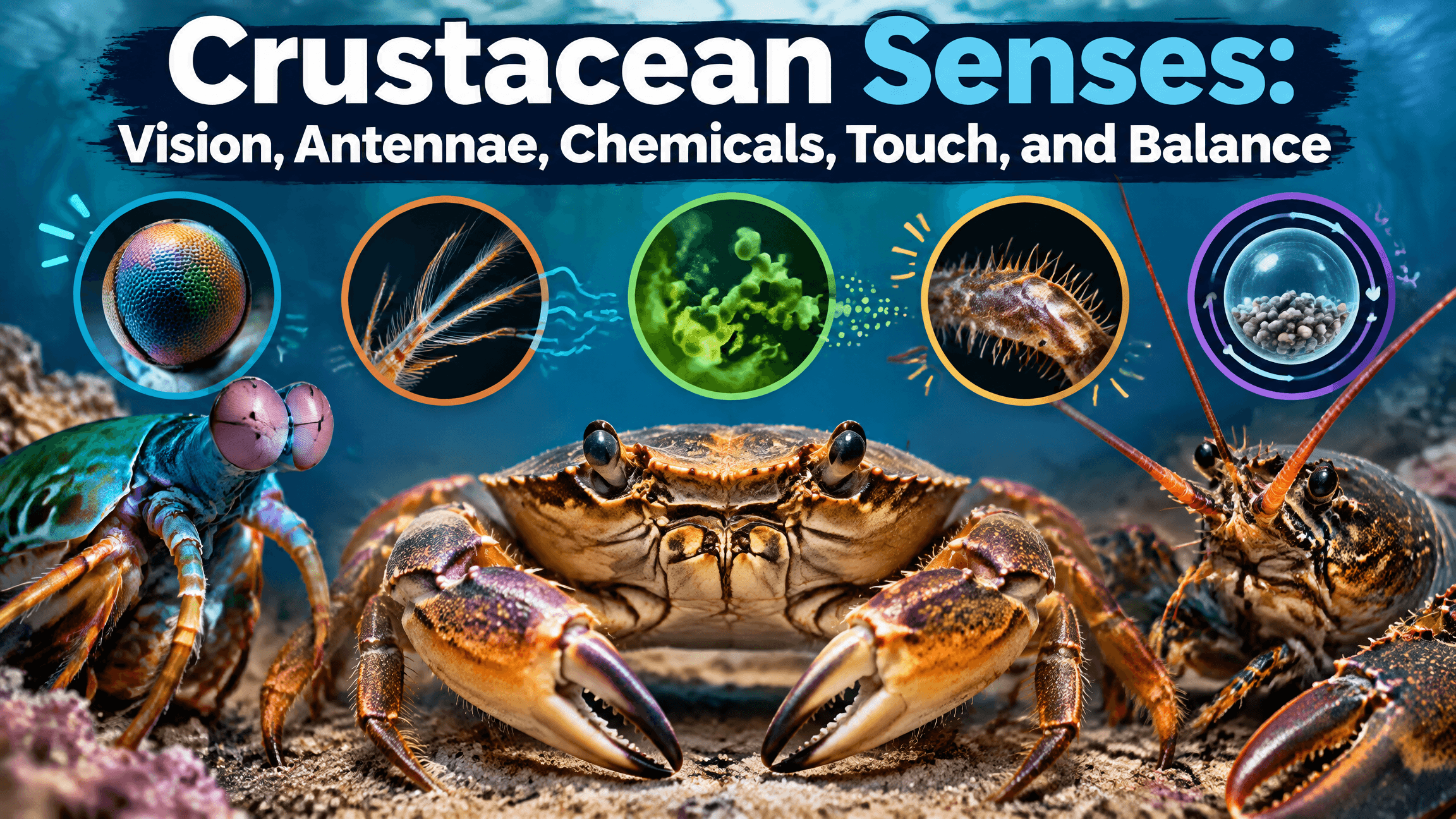 Crustacean Senses: Vision, Antennae, Chemicals, Touch, and Balance