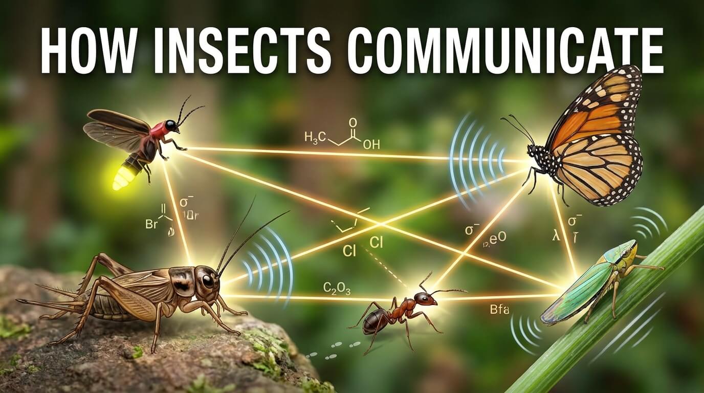 How Insects Communicate: Pheromones, Sounds, Light, Vibrations, and Visual Signals
