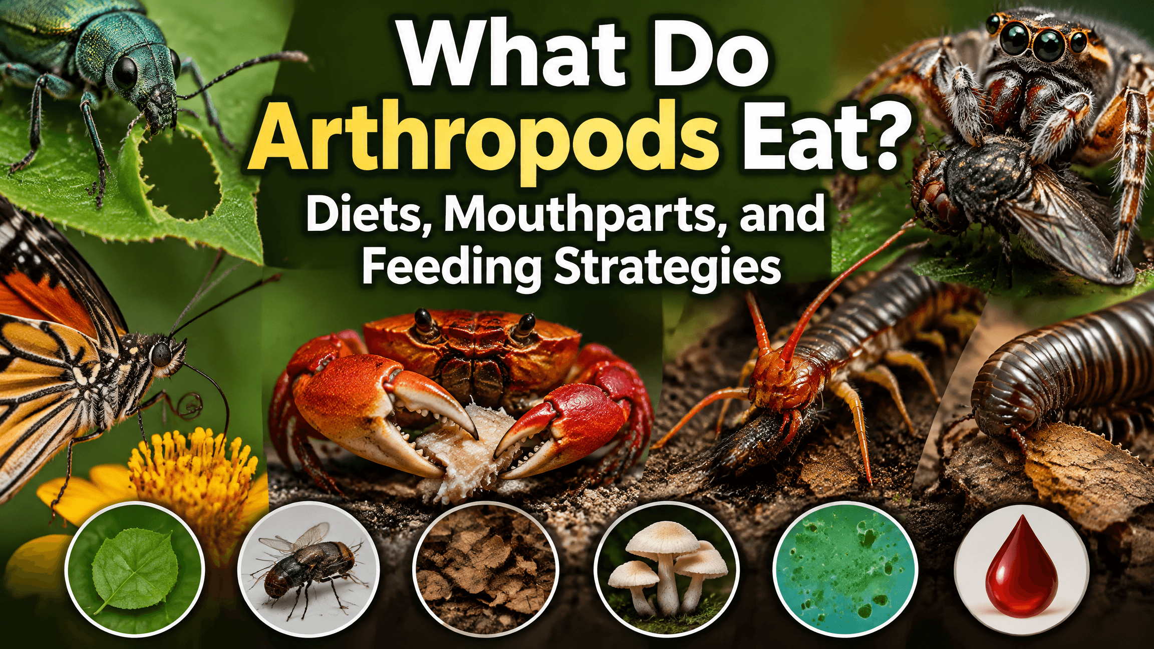 What Do Arthropods Eat? Diets, Mouthparts, and Feeding Strategies