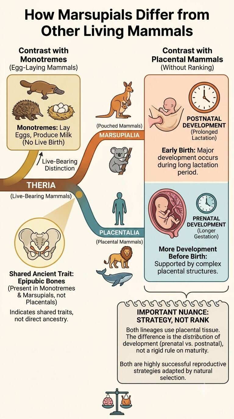 How Marsupials Differ from Other Living Mammals