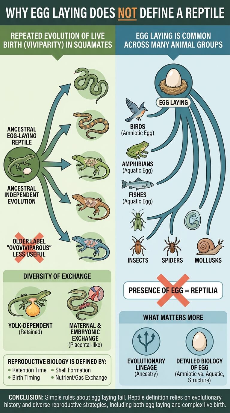 Why Egg Laying Does Not Define a Reptile