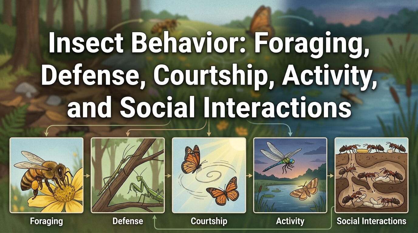Insect Behavior: Foraging, Defense, Courtship, Activity, and Social Interactions