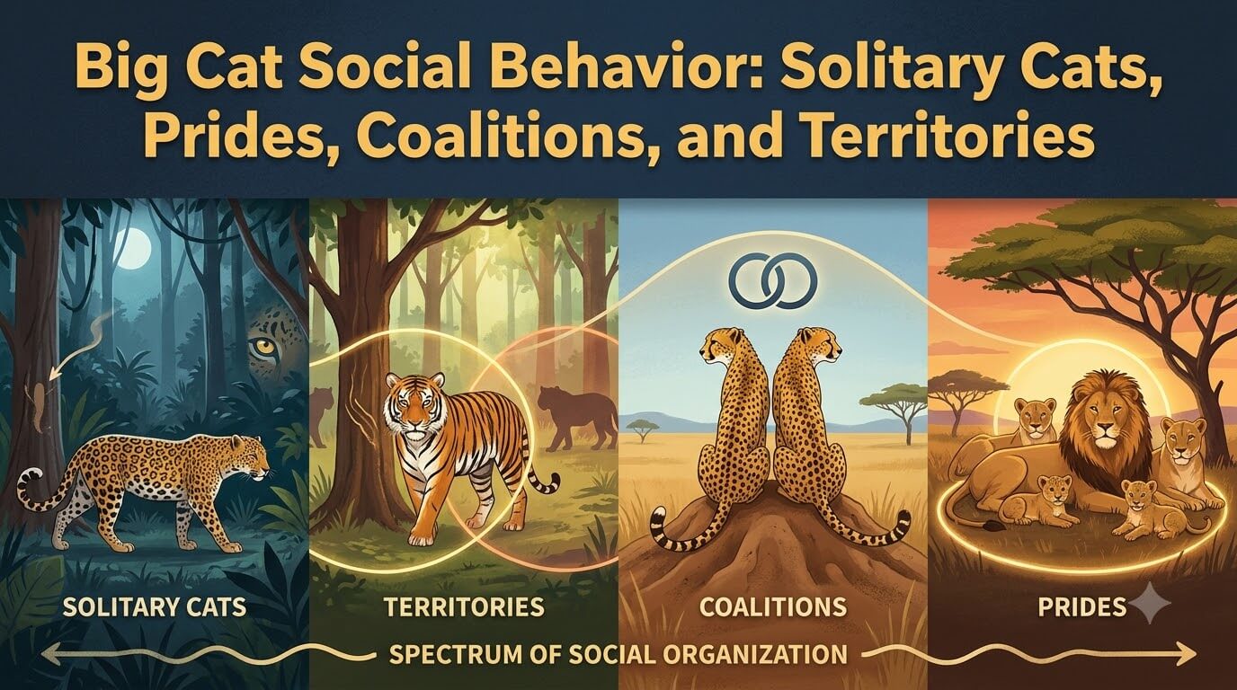 Big Cat Social Behavior: Solitary Cats, Prides, Coalitions, and Territories