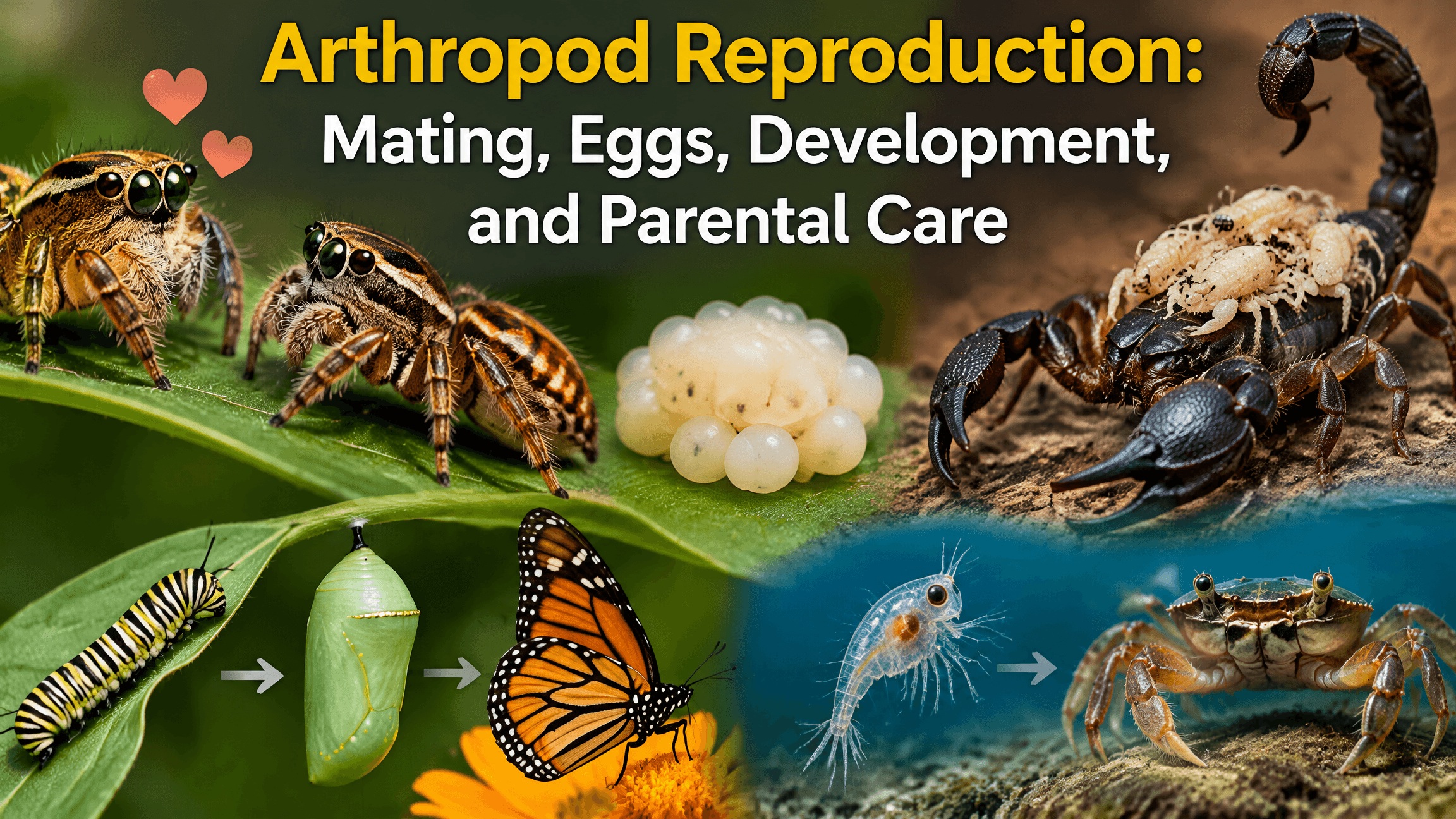 Arthropod Reproduction: Mating, Eggs, Development, and Parental Care