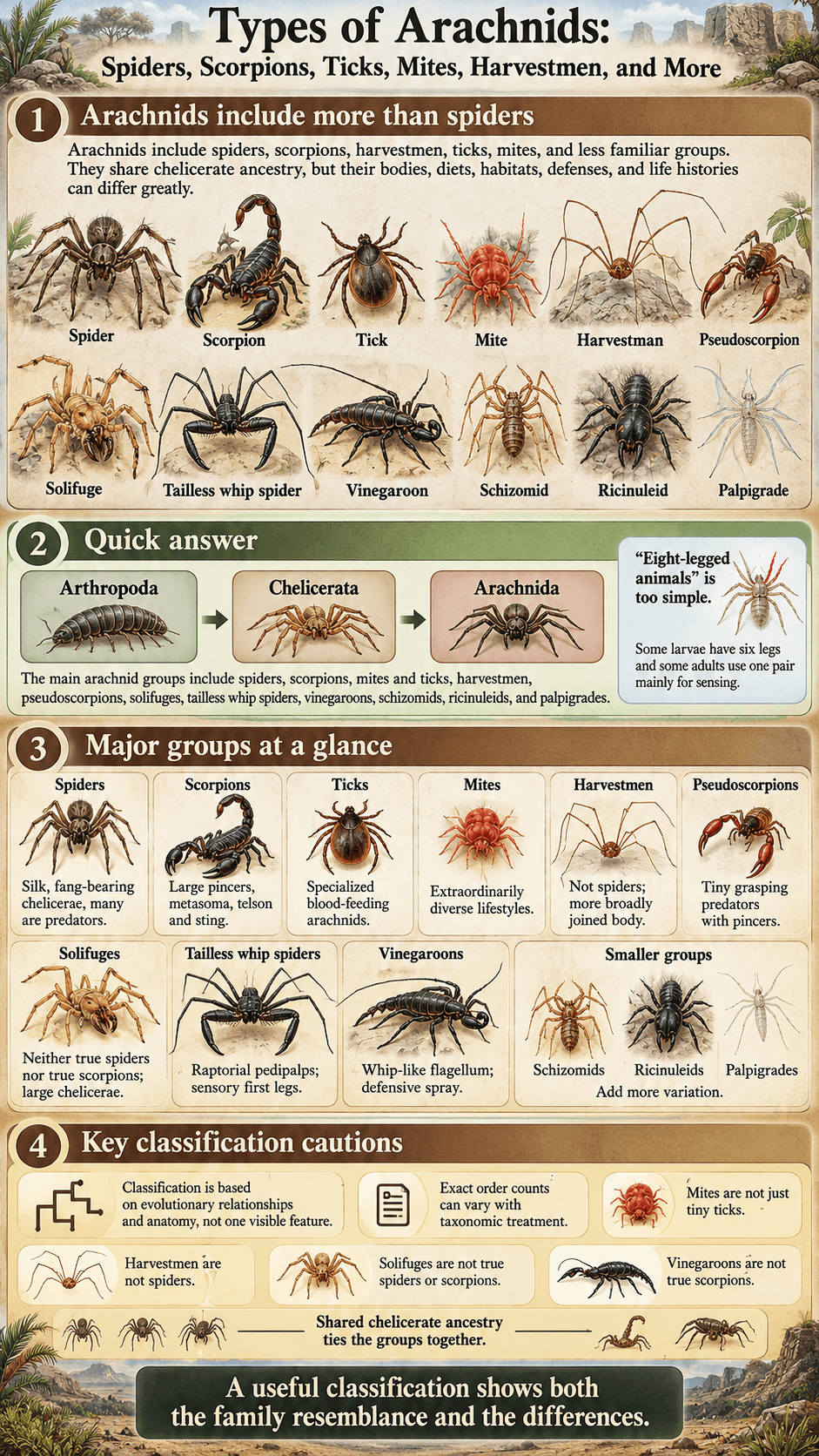 Types of Arachnids