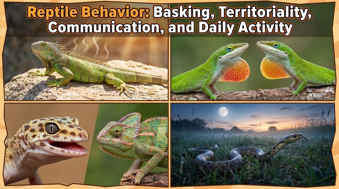 Reptile Behavior: Basking, Territoriality, Communication, and Daily Activity