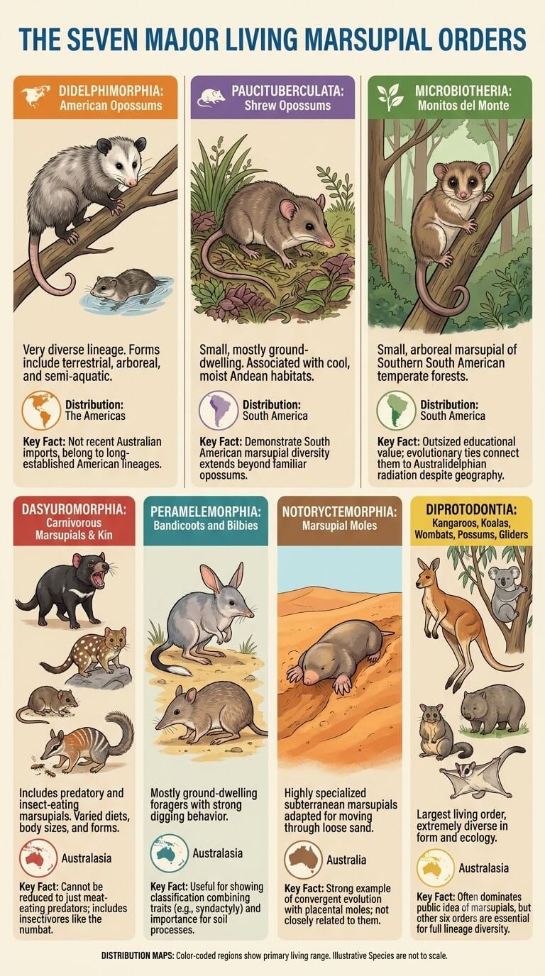 The Seven Major Living Marsupial Orders