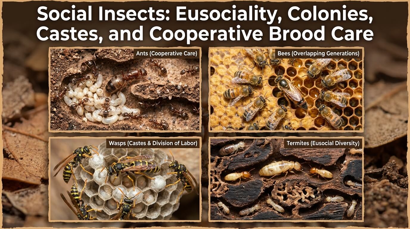 Social Insects: Eusociality, Colonies, Castes, and Cooperative Brood Care