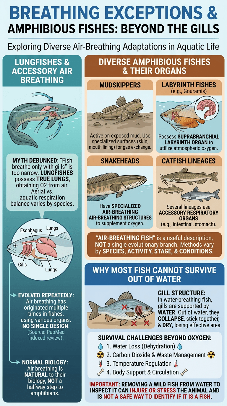 Breathing Exceptions and Amphibious Fishes