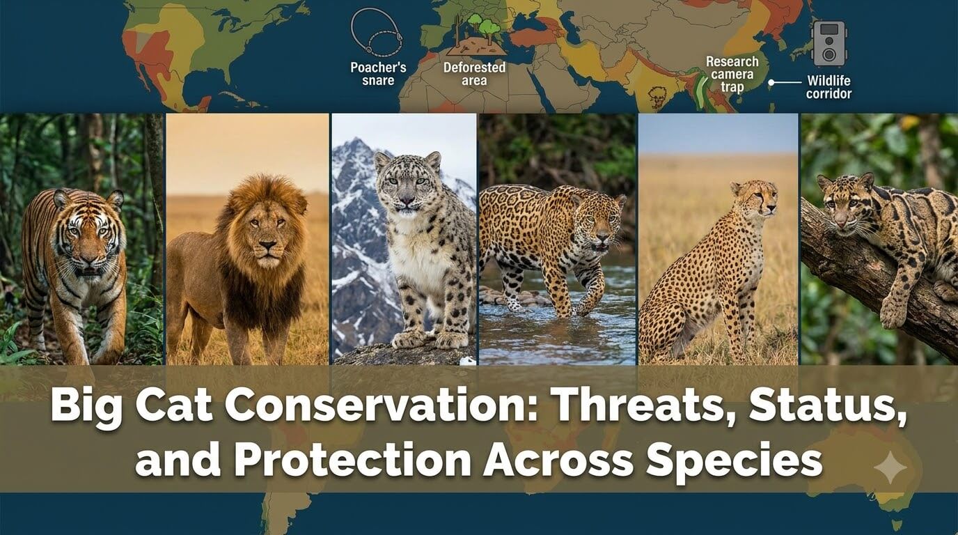 Big Cat Conservation: Threats, Status, and Protection Across Species