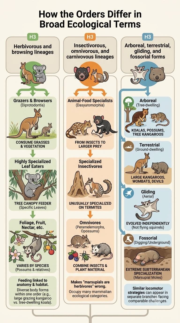 How the Orders Differ in Broad Ecological Terms