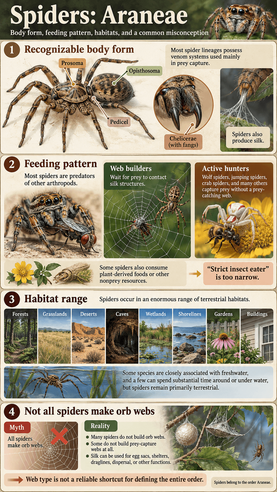 Spiders: Araneae