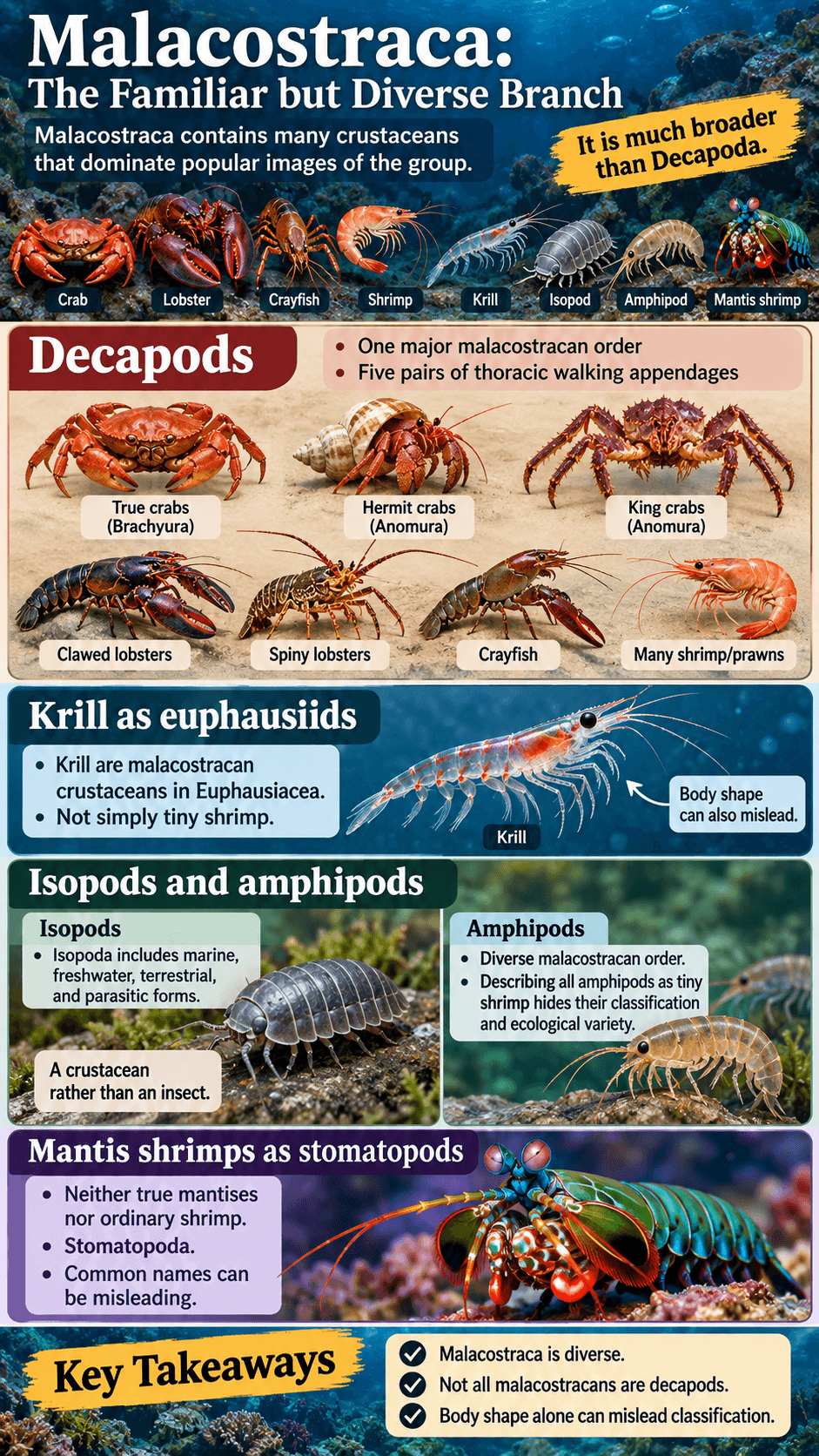Malacostraca: The Familiar but Diverse Branch