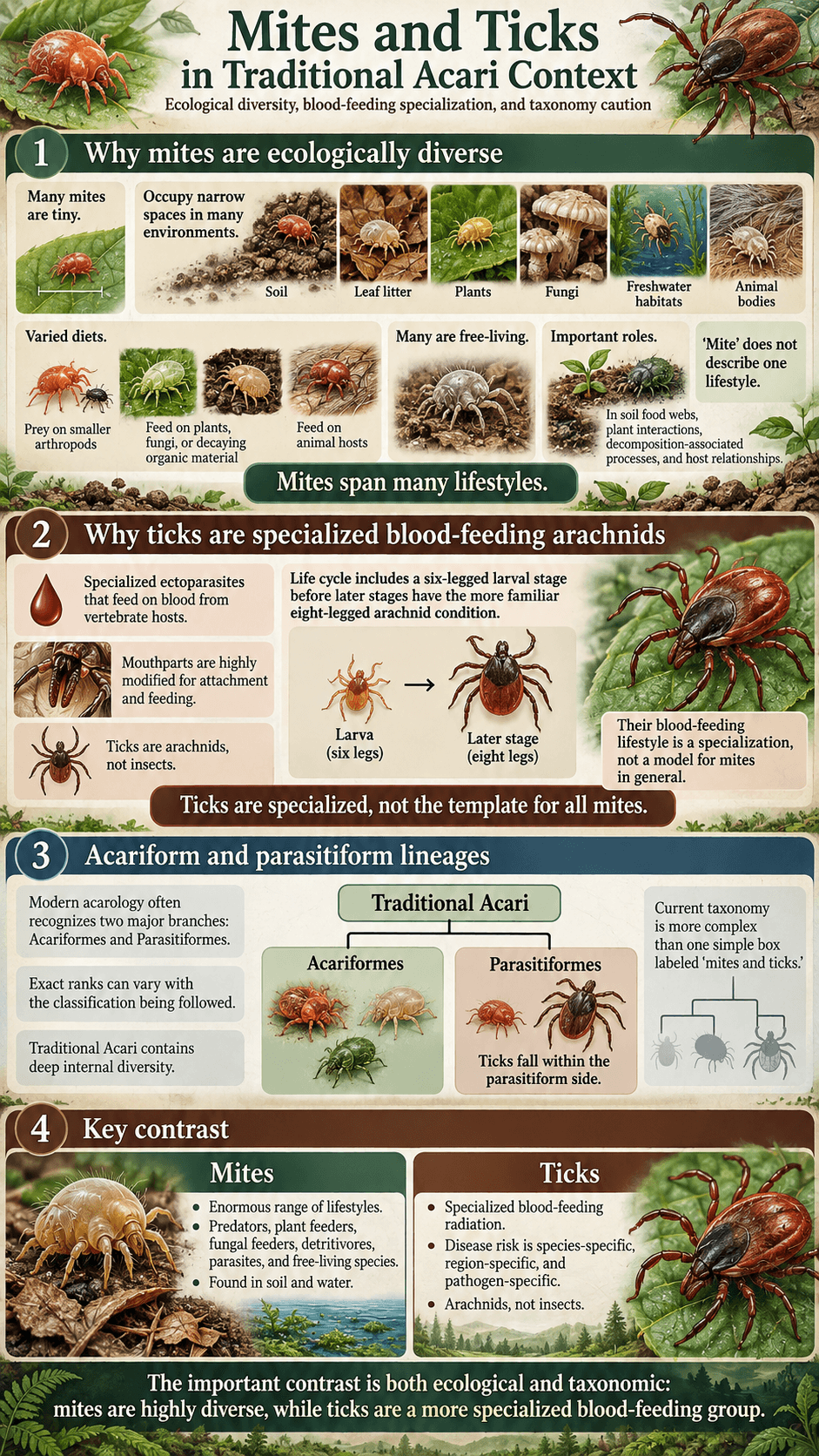 Mites and Ticks in Traditional Acari Context