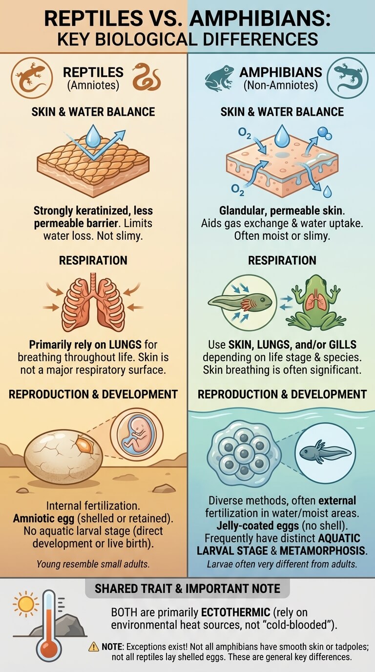 Quick Difference: Reptiles vs Amphibians