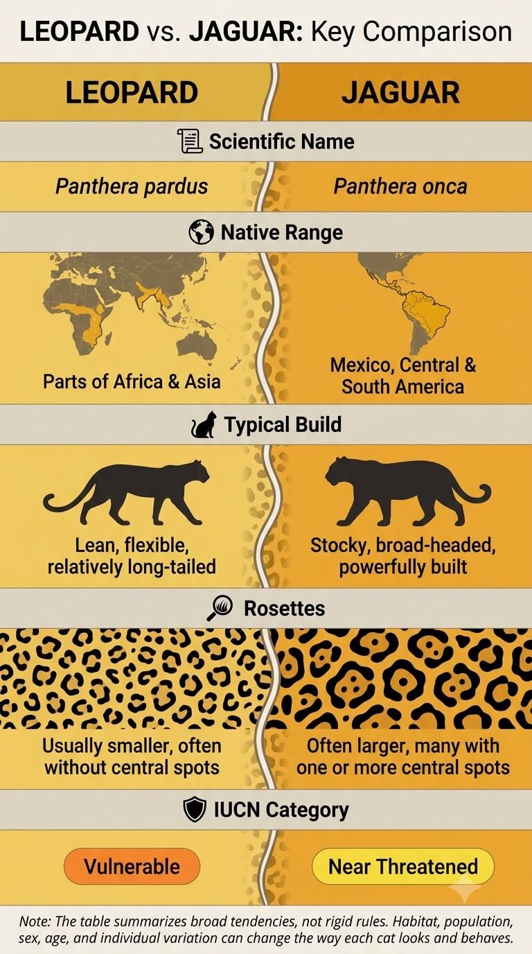 Leopard vs Jaguar Comparison Table