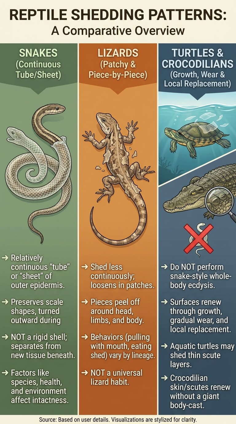 How Shedding Patterns Differ Among Reptiles