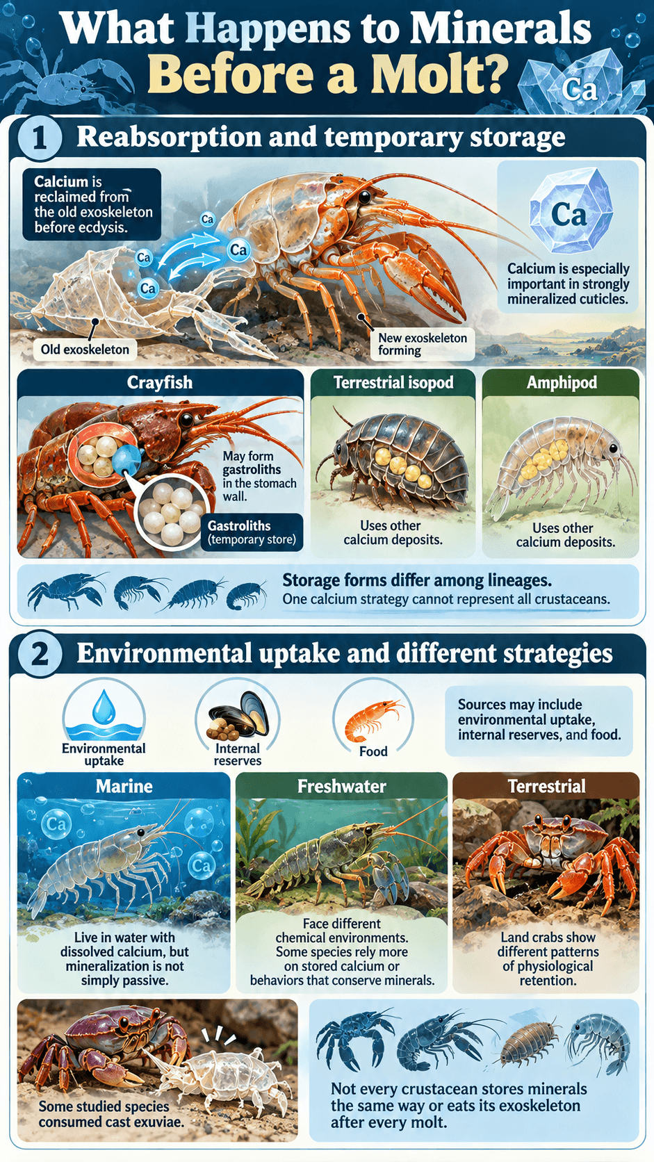 What Happens to Minerals Before a Molt?