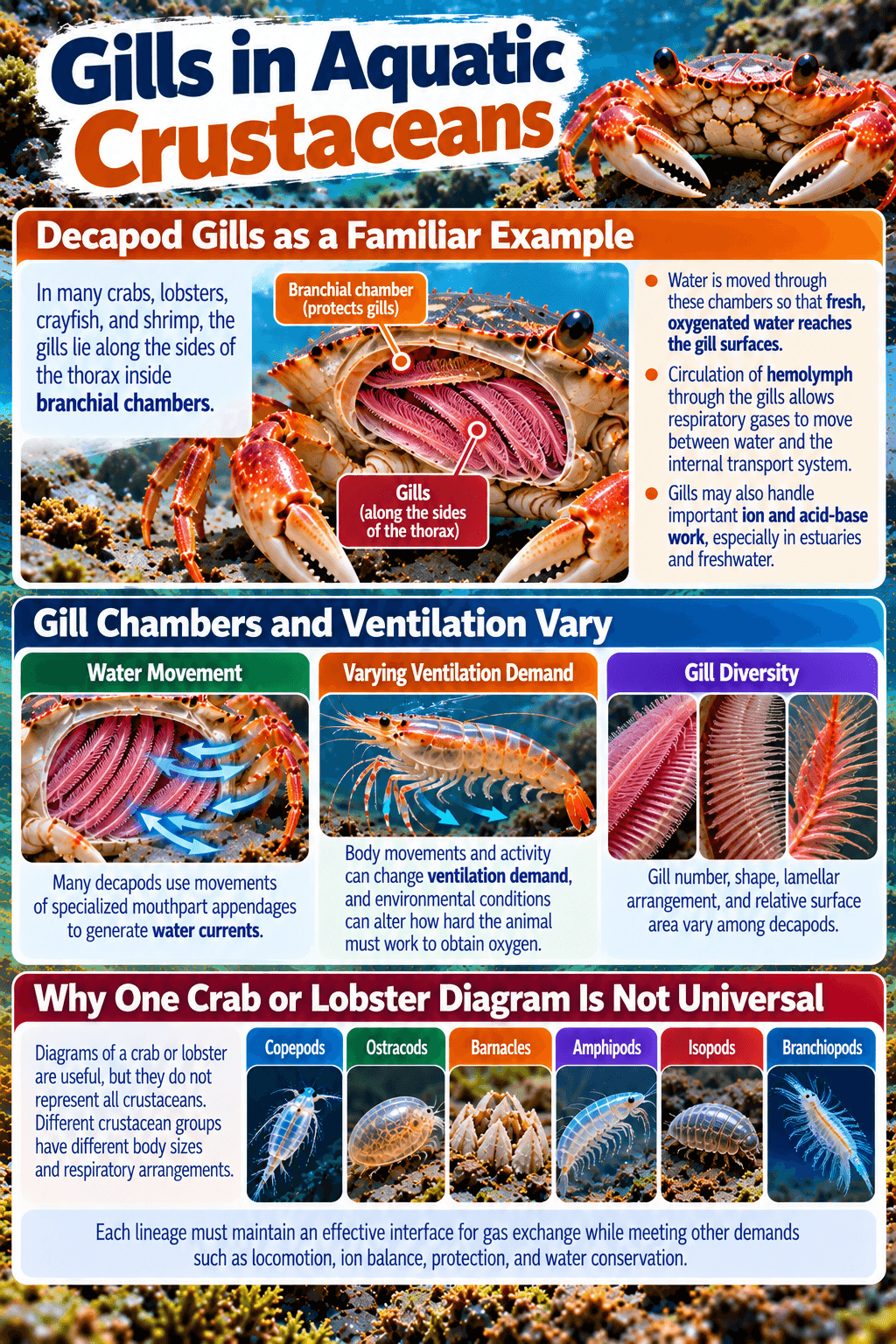 Gills in Aquatic Crustaceans