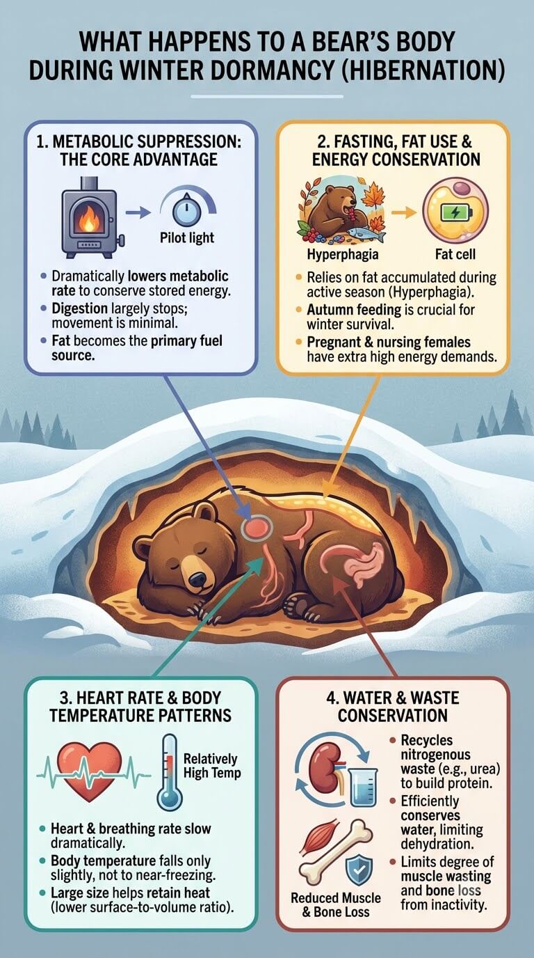 What Happens to a Bear's Body During Winter Dormancy