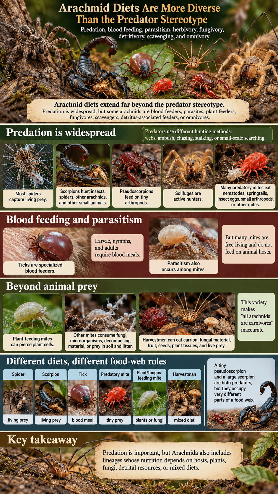 Arachnid Diets Are More Diverse Than the Predator Stereotype