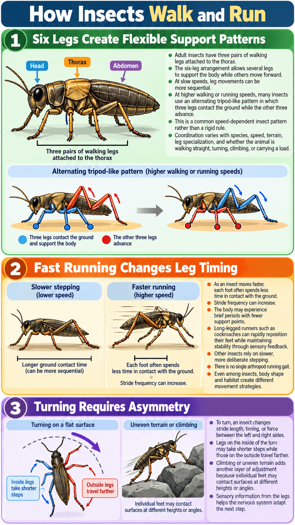 How Insects Walk and Run
